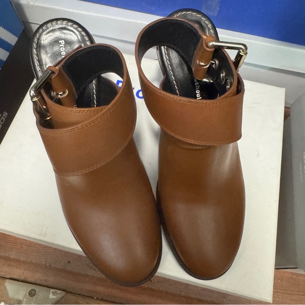 New Proenza Schouler Tan Leather Sandals sz 37